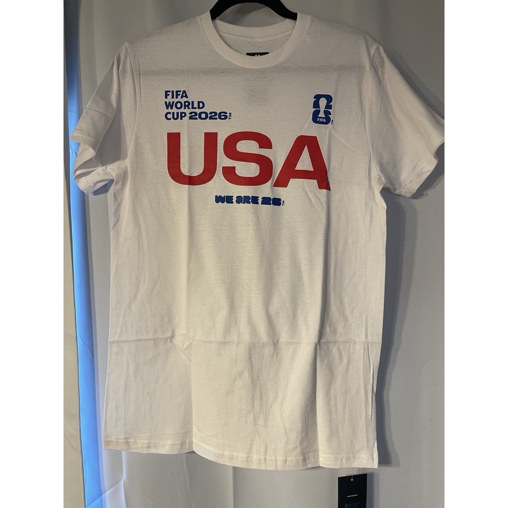FIFA Men's White USA World Cup 2026 Soccer Graphic  T-Shirt Large Crew Neck